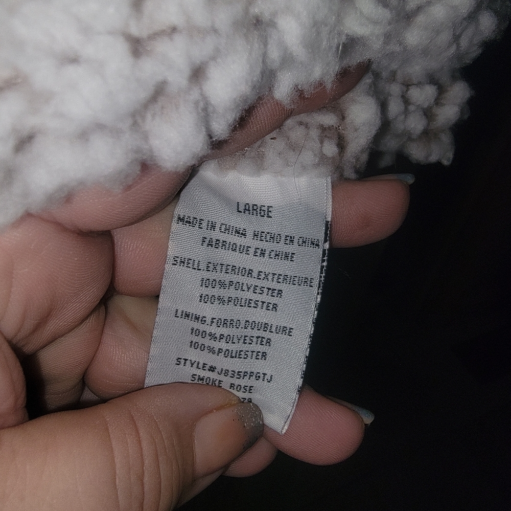 Misses sz L Thread & Supply Wubby Sherpa Tan And cream zip of Vest - Picture 2 of 9